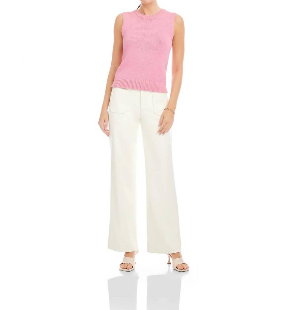 NEW FIFTEEN TWENTY kimmy keyhole sweater tank in pink